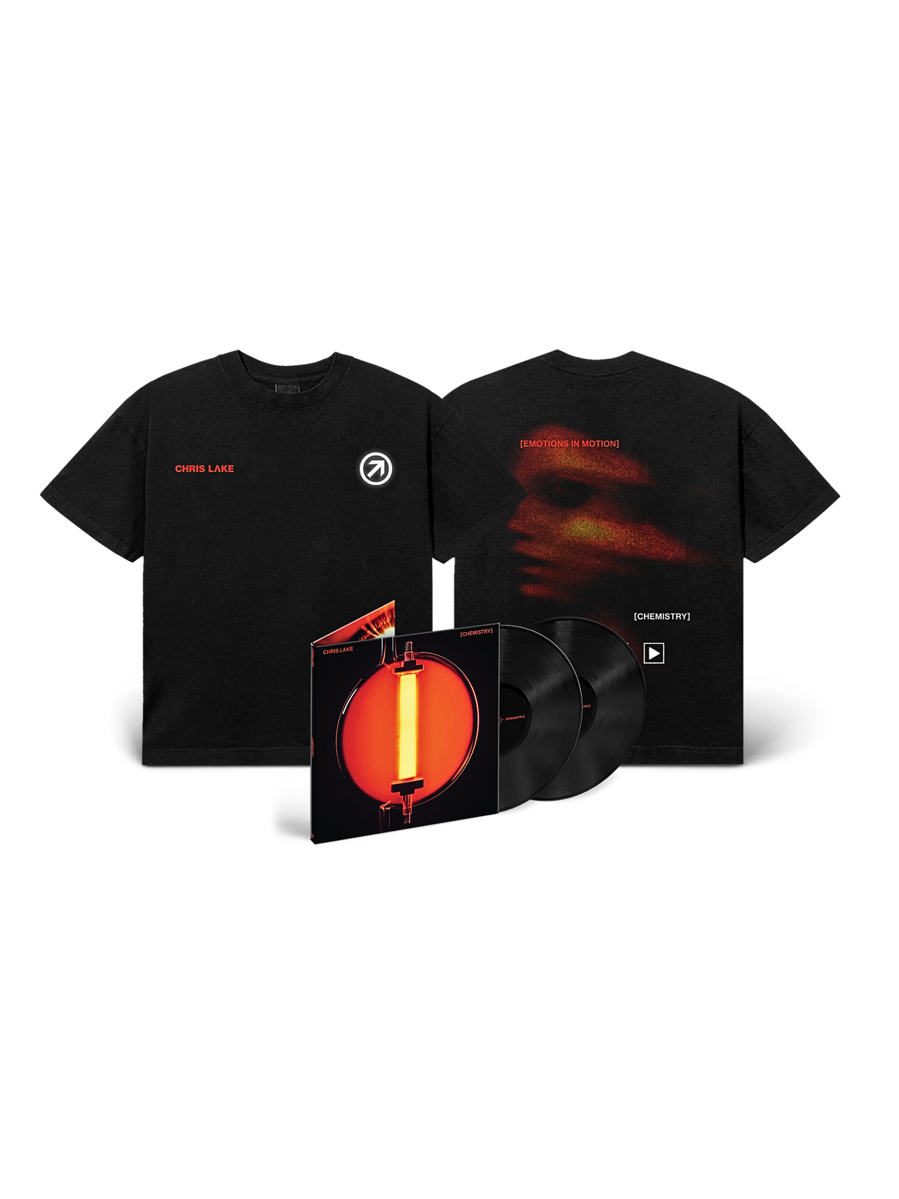 Official Chris Lake Chemistry BLACK EDITION PACK T-SHIRT + BLACK 2LP, primary product view