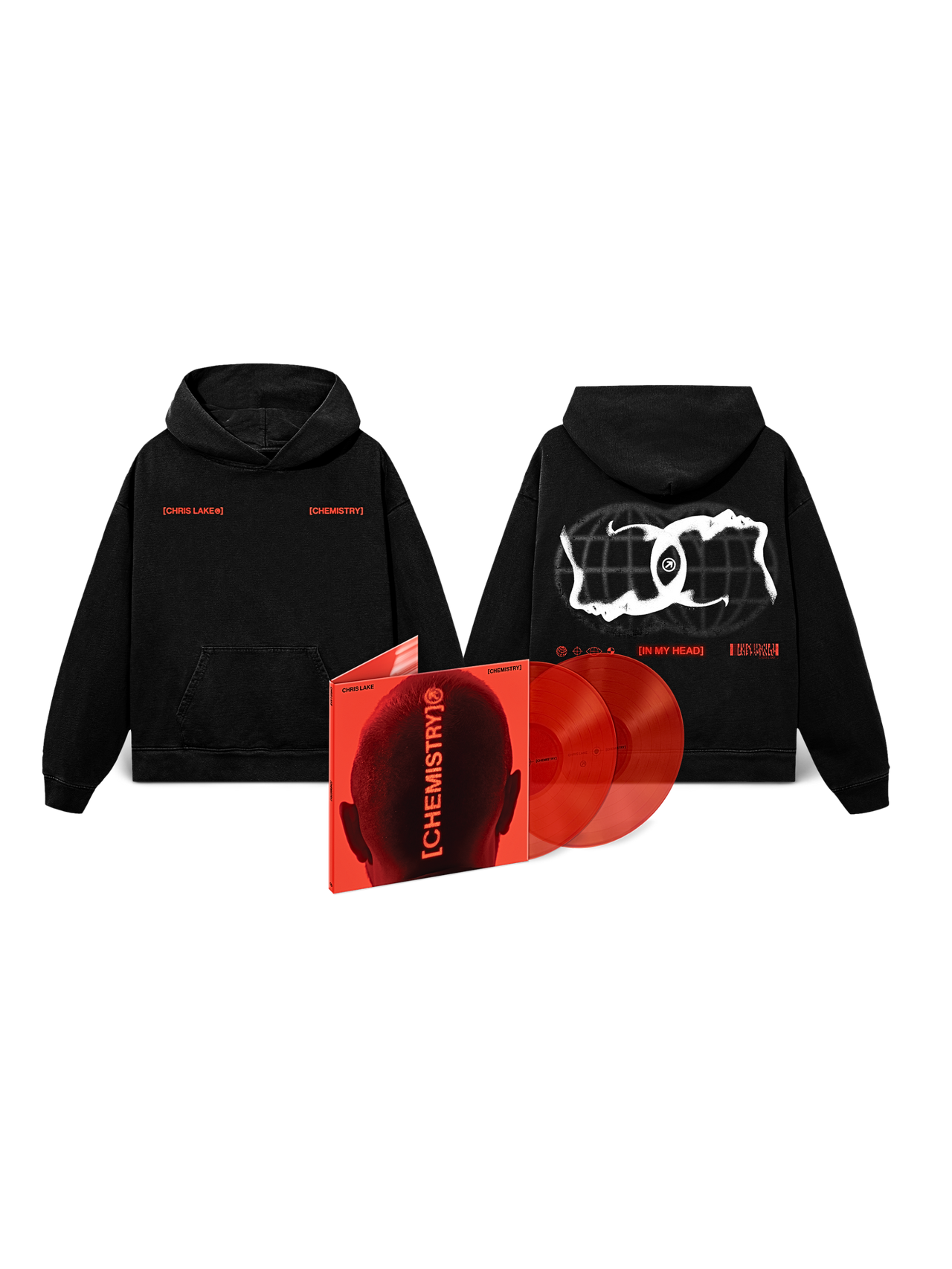 Official Chris Lake Chemistry RED EDITION PACK HOODIE + RED 2LP