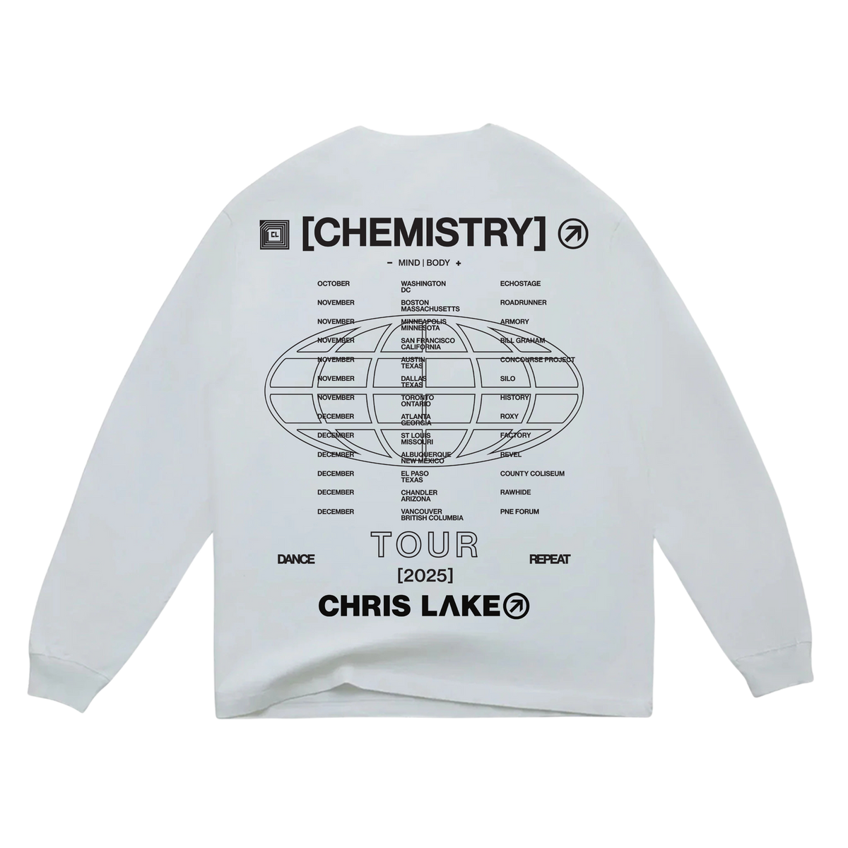 Official Chris Lake Chemistry TOUR LONGSLEEVE - DANCE, primary product view