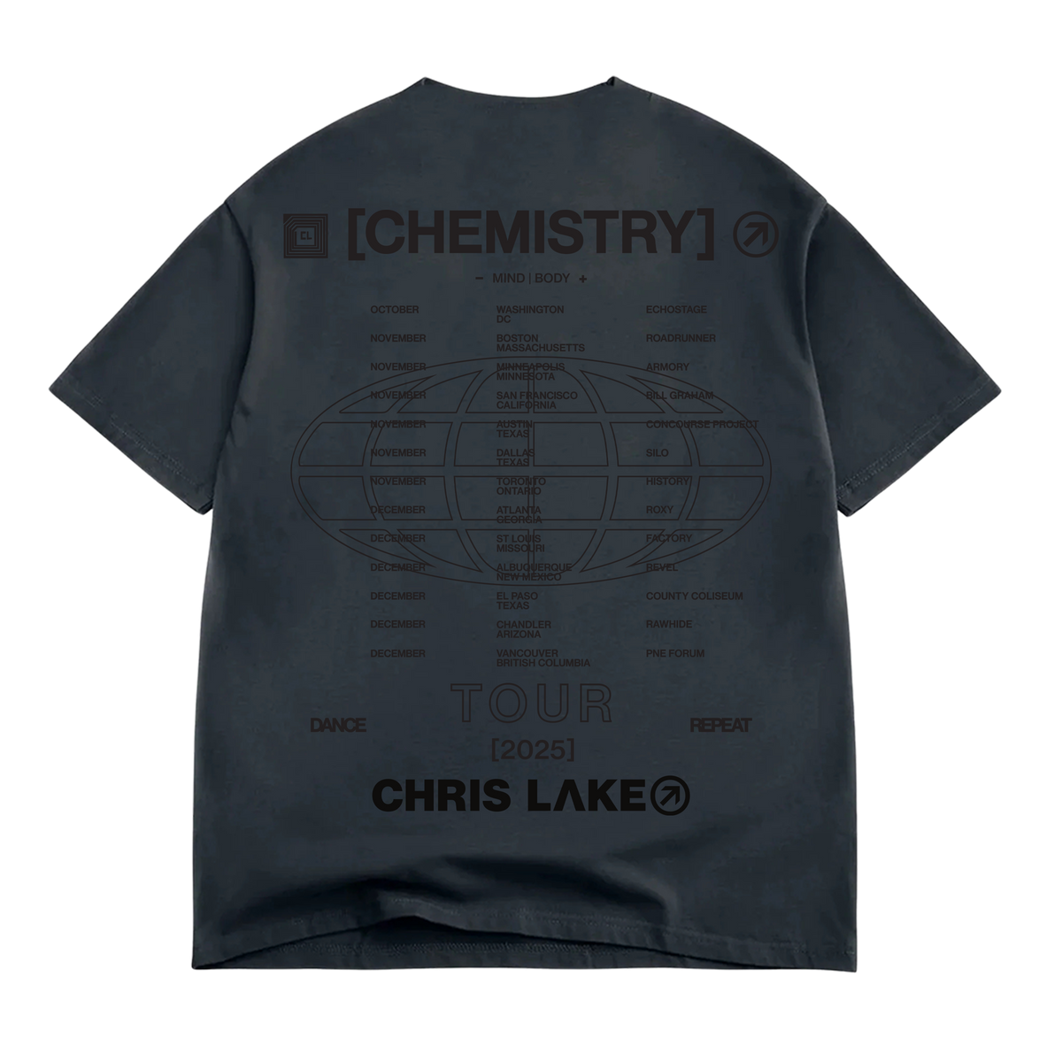 Official Chris Lake Chemistry TOUR TEE - DANCE, detail view 2