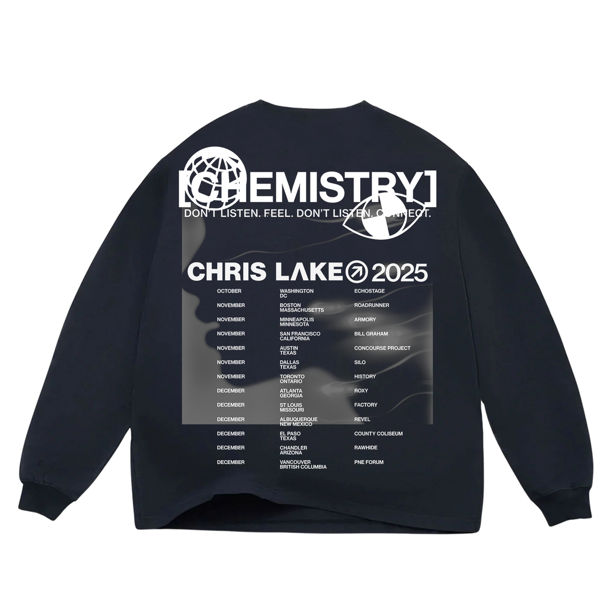 Official Chris Lake Chemistry TOUR LONGSLEEVE - FALLING, primary product view