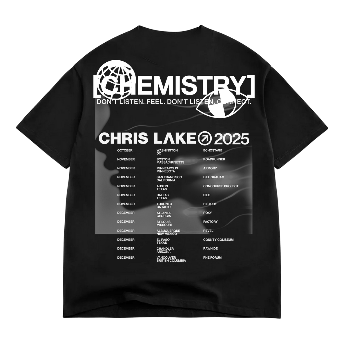Official Chris Lake Chemistry TOUR TEE - FALLING, detail view 2
