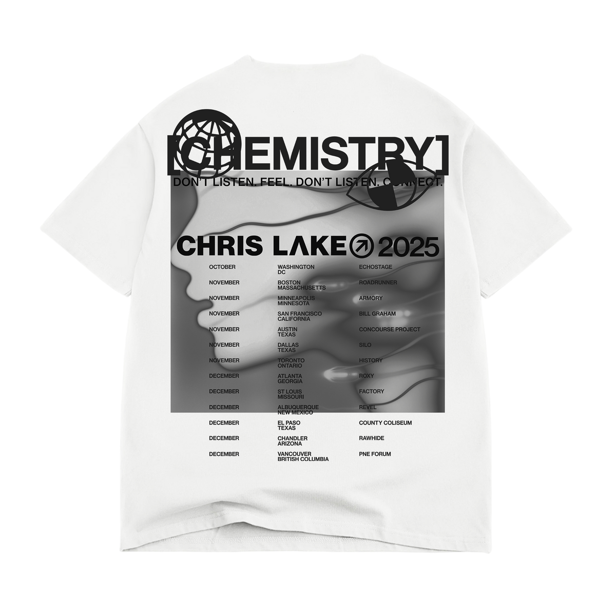 Official Chris Lake Chemistry TOUR TEE - FALLING, primary product view