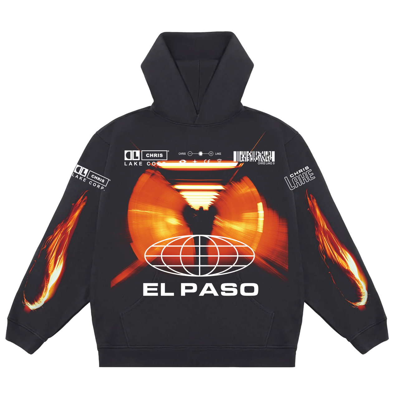 [CHEMISTRY EL PASO] TUNNEL HOODIE JET BLACK