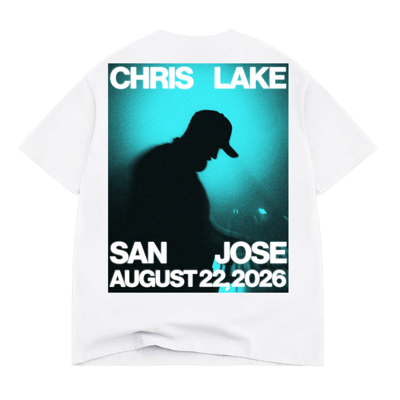 Chris Lake San Jose 2026 limited white tee product view one