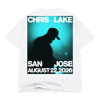 Chris Lake San Jose 2026 limited white tee product view one