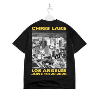 Chris Lake LA 2026 black tee front graphic