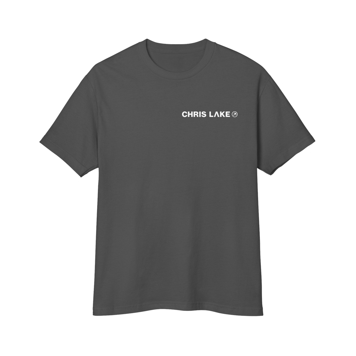 Back of vintage black Chris Lake San Jose 2026 T-shirt with teal event graphic