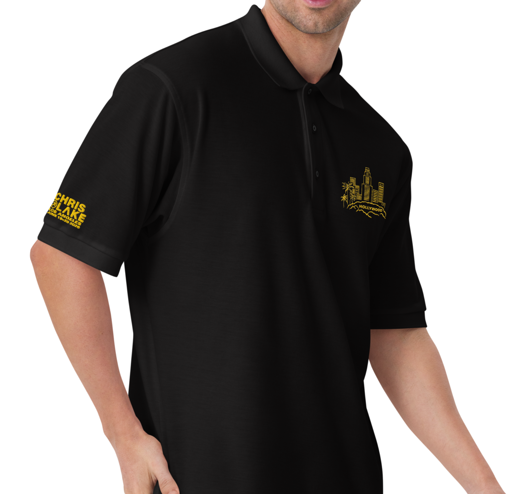 CL Premium Polo black angled front product image